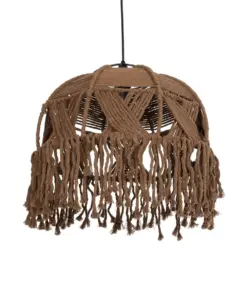 GLOBOSTAR® TONA 205-0016 Boho Κρεμαστό Φωτιστικό Οροφής με Ντουί 1 x E27 AC 220-240V IP20 - Καφέ- M40 x Π40 x Υ38cm