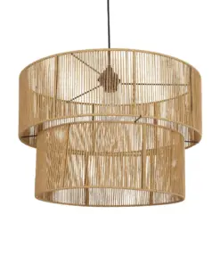 GLOBOSTAR® ROXXI 205-0020 Boho Κρεμαστό Φωτιστικό Οροφής με Ντουί 1 x E27 AC 220-240V IP20 - Μπεζ - M50 x Π50 x Υ36cm