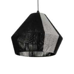GLOBOSTAR® ANGULUS 205-0021 Boho Κρεμαστό Φωτιστικό Οροφής με Ντουί 1 x E27 AC 220-240V IP20 - Μαύρο & Γκρι - M40 x Π40 x Υ35cm
