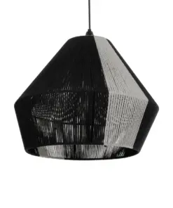 GLOBOSTAR® ANGULUS 205-0021 Boho Κρεμαστό Φωτιστικό Οροφής με Ντουί 1 x E27 AC 220-240V IP20 - Μαύρο & Γκρι - M40 x Π40 x Υ35cm