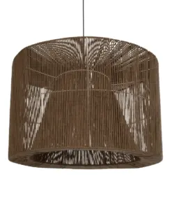 GLOBOSTAR® ZYLINDER 205-0023 Boho Κρεμαστό Φωτιστικό Οροφής με Ντουί 1 x E27 AC 220-240V IP20 - Καφέ - M80 x Π80 x Υ51cm