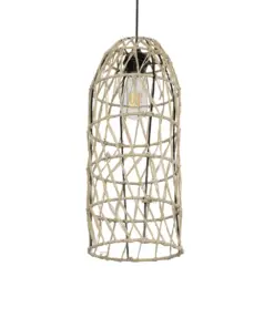 GLOBOSTAR® NETI 205-0024 Boho Κρεμαστό Φωτιστικό Οροφής με Ντουί 1 x E27 AC 220-240V IP20 - Μπεζ - M20 x Π20 x Υ49cm