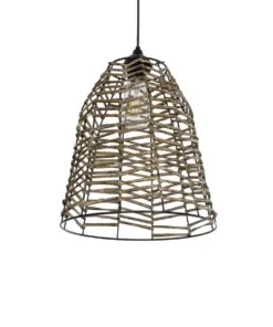 GLOBOSTAR® NETZ 205-0026 Boho Κρεμαστό Φωτιστικό Οροφής με Ντουί 1 x E27 AC 220-240V IP20 - Μπεζ - M30 x Π30 x Υ38cm