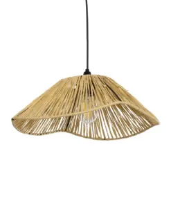 GLOBOSTAR® CHAPEAU 205-0028 Boho Κρεμαστό Φωτιστικό Οροφής με Ντουί 1 x E27 AC 220-240V IP20 - Μπεζ - M41 x Π41 x Υ17cm