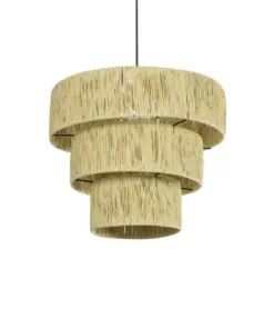 GLOBOSTAR® COROIN 205-0034 Boho Κρεμαστό Φωτιστικό Οροφής με Ντουί 1 x E27 AC 220-240V IP20 - Μπεζ - M40 x Π40 x Υ35cm
