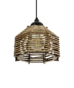 GLOBOSTAR® JUTTI 205-0040 Boho Κρεμαστό Φωτιστικό Οροφής με Ντουί 1 x E27 AC 220-240V IP20 - Μπεζ - M20 x Π20 x Υ18cm