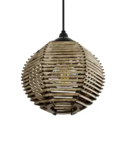 GLOBOSTAR® JUTTI 205-0041 Boho Κρεμαστό Φωτιστικό Οροφής με Ντουί 1 x E27 AC 220-240V IP20 - Μπεζ - M20 x Π20 x Υ18cm