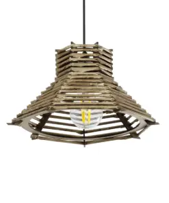 GLOBOSTAR® JUTTI 205-0042 Boho Κρεμαστό Φωτιστικό Οροφής με Ντουί 1 x E27 AC 220-240V IP20 - Μπεζ - M26 x Π26 x Υ15cm