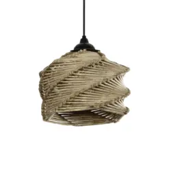 GLOBOSTAR® HUSLE 205-0044 Boho Κρεμαστό Φωτιστικό Οροφής με Ντουί 1 x E27 AC 220-240V IP20 - Μπεζ - M24 x Π24 x Υ21cm