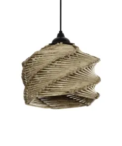 GLOBOSTAR® HUSLE 205-0044 Boho Κρεμαστό Φωτιστικό Οροφής με Ντουί 1 x E27 AC 220-240V IP20 - Μπεζ - M24 x Π24 x Υ21cm