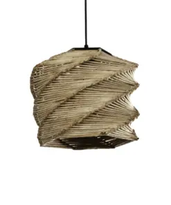 GLOBOSTAR® HUSLE 205-0045 Boho Κρεμαστό Φωτιστικό Οροφής με Ντουί 1 x E27 AC 220-240V IP20 - Μπεζ - M31 x Π31 x Υ28cm