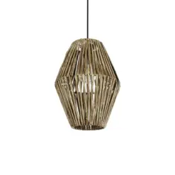 GLOBOSTAR® ARANCIA 205-0046 Boho Κρεμαστό Φωτιστικό Οροφής με Ντουί 1 x E27 AC 220-240V IP20 - Μπεζ - M26 x Π26 x Υ36cm