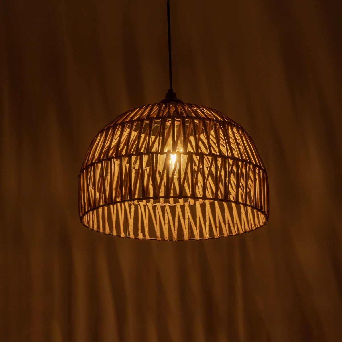 GLOBOSTAR® ARANCIA 205-0047 Boho Κρεμαστό Φωτιστικό Οροφής με Ντουί 1 x E27 AC 220-240V IP20 - Μπεζ - M35 x Π35 x Υ26cm - Image 3