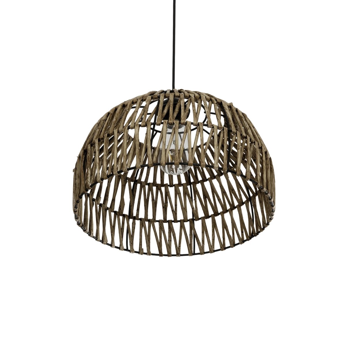 GLOBOSTAR® ARANCIA 205-0047 Boho Κρεμαστό Φωτιστικό Οροφής με Ντουί 1 x E27 AC 220-240V IP20 - Μπεζ - M35 x Π35 x Υ26cm - Image 6