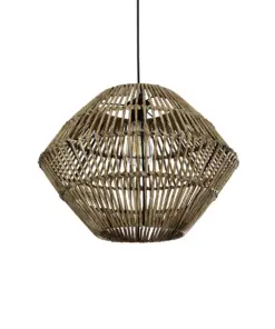 GLOBOSTAR® ARANCIA 205-0048 Boho Κρεμαστό Φωτιστικό Οροφής με Ντουί 1 x E27 AC 220-240V IP20 - Μπεζ - M46 x Π46 x Υ35cm