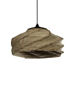 GLOBOSTAR® HUSLE 205-0049 Boho Κρεμαστό Φωτιστικό Οροφής με Ντουί 1 x E27 AC 220-240V IP20 - Μπεζ - M38 x Π38 x Υ23cm