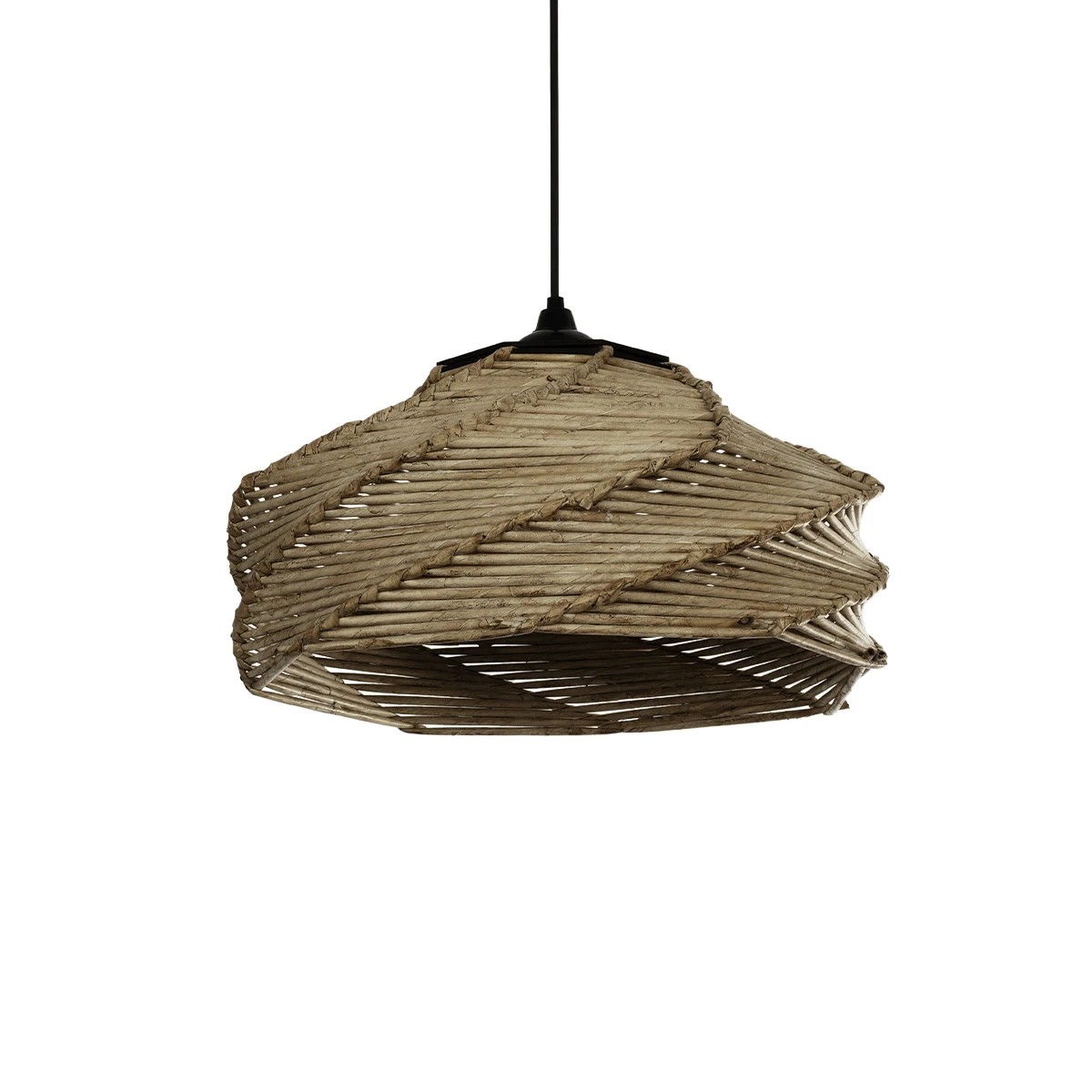 GLOBOSTAR® HUSLE 205-0049 Boho Κρεμαστό Φωτιστικό Οροφής με Ντουί 1 x E27 AC 220-240V IP20 - Μπεζ - M38 x Π38 x Υ23cm