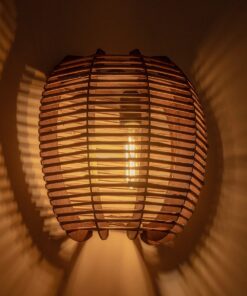 GLOBOSTAR® BOND 205-0050 Boho Φωτιστικό Τοίχου – Απλίκα με Ντουί 1 x E27 AC 220-240V IP20 – Μπεζ – M35 x Π18 x Υ32cm