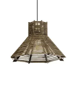 GLOBOSTAR® JUTTI 205-0051 Boho Κρεμαστό Φωτιστικό Οροφής με Ντουί 1 x E27 AC 220-240V IP20 - Καφέ- M40 x Π40 x Υ26cm
