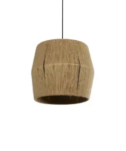 GLOBOSTAR® CONE 205-0057 Boho Κρεμαστό Φωτιστικό Οροφής με Ντουί 1 x E27 AC 220-240V IP20 - Μπεζ - M38 x Π38 x Υ34cm