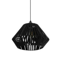 GLOBOSTAR® NUI 205-0061 Boho Κρεμαστό Φωτιστικό Οροφής με Ντουί 1 x E27 AC 220-240V IP20 - Μαύρο - M36 x Π36 x Υ27cm
