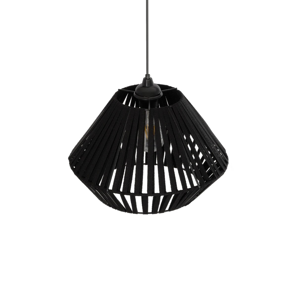 GLOBOSTAR® NUI 205-0061 Boho Κρεμαστό Φωτιστικό Οροφής με Ντουί 1 x E27 AC 220-240V IP20 - Μαύρο - M36 x Π36 x Υ27cm - Image 7