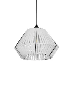 GLOBOSTAR® NUI 205-0063 Boho Κρεμαστό Φωτιστικό Οροφής με Ντουί 1 x E27 AC 220-240V IP20 - Λευκό - M36 x Π36 x Υ27cm