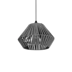 GLOBOSTAR® NUI 205-0065 Boho Κρεμαστό Φωτιστικό Οροφής με Ντουί 1 x E27 AC 220-240V IP20 - Γκρι - M36 x Π36 x Υ27cm