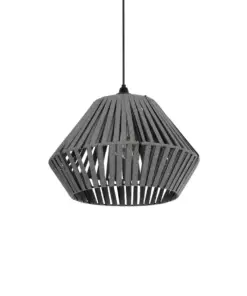 GLOBOSTAR® NUI 205-0065 Boho Κρεμαστό Φωτιστικό Οροφής με Ντουί 1 x E27 AC 220-240V IP20 - Γκρι - M36 x Π36 x Υ27cm