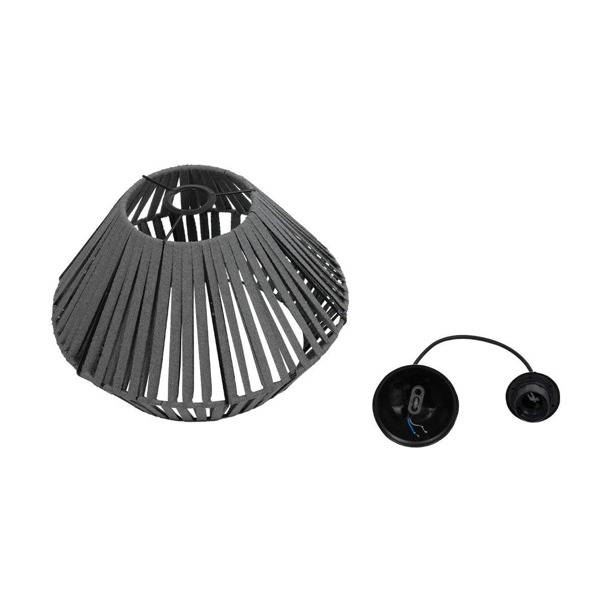 GLOBOSTAR® NUI 205-0065 Boho Κρεμαστό Φωτιστικό Οροφής με Ντουί 1 x E27 AC 220-240V IP20 - Γκρι - M36 x Π36 x Υ27cm - Image 12