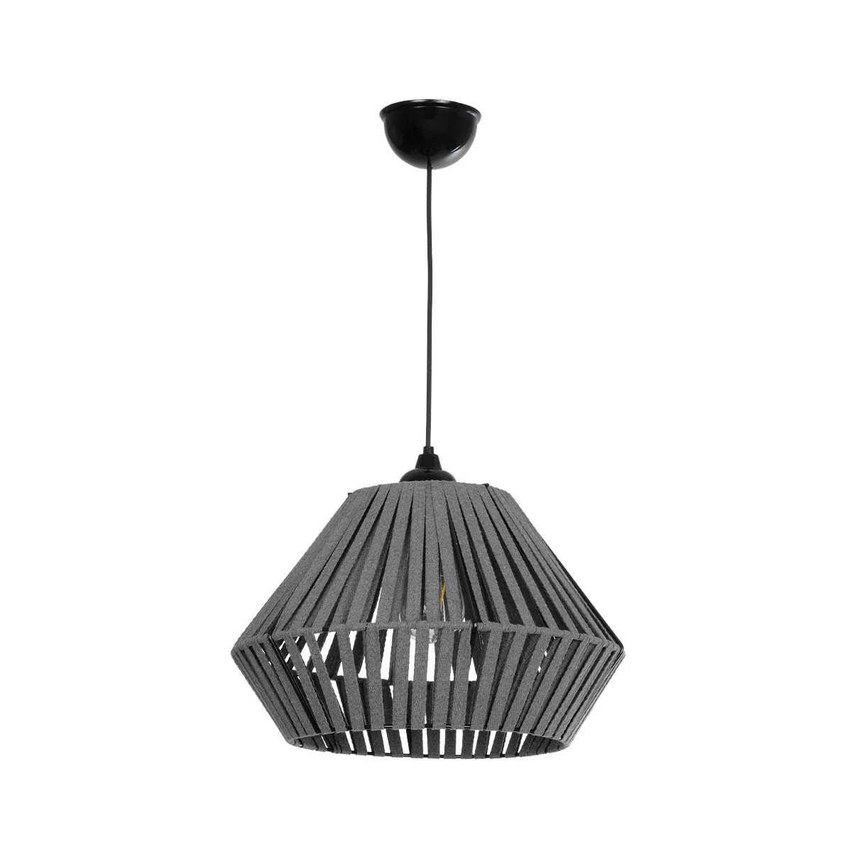 GLOBOSTAR® NUI 205-0065 Boho Κρεμαστό Φωτιστικό Οροφής με Ντουί 1 x E27 AC 220-240V IP20 - Γκρι - M36 x Π36 x Υ27cm - Image 4