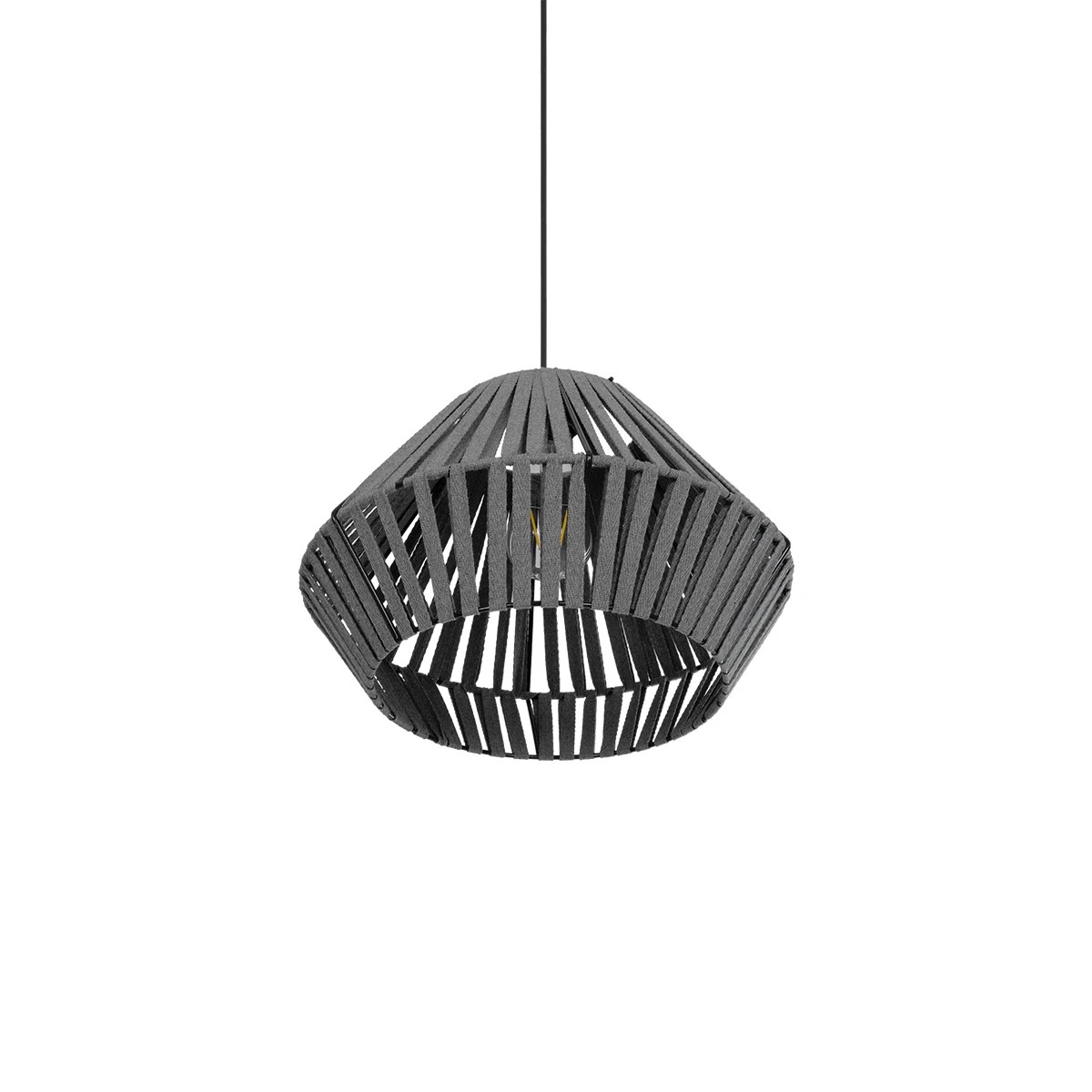 GLOBOSTAR® NUI 205-0065 Boho Κρεμαστό Φωτιστικό Οροφής με Ντουί 1 x E27 AC 220-240V IP20 - Γκρι - M36 x Π36 x Υ27cm - Image 6