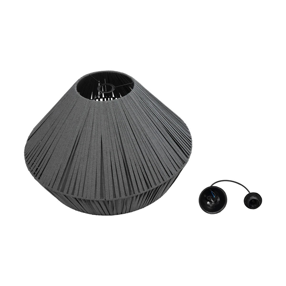 GLOBOSTAR® NUI 205-0066 Boho Κρεμαστό Φωτιστικό Οροφής με Ντουί 1 x E27 AC 220-240V IP20 - Γκρι - M60 x Π60 x Υ41cm - Image 12