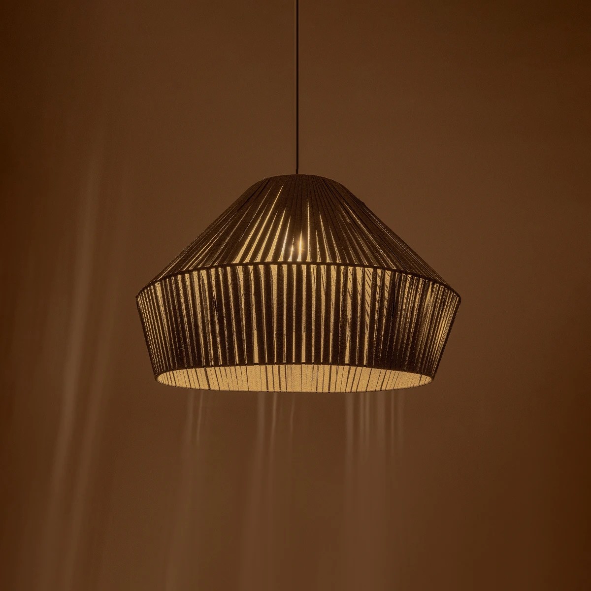 GLOBOSTAR® NUI 205-0066 Boho Κρεμαστό Φωτιστικό Οροφής με Ντουί 1 x E27 AC 220-240V IP20 - Γκρι - M60 x Π60 x Υ41cm - Image 3