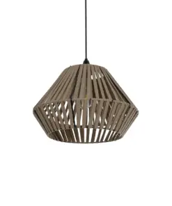 GLOBOSTAR® NUI 205-0067 Boho Κρεμαστό Φωτιστικό Οροφής με Ντουί 1 x E27 AC 220-240V IP20 - Μπεζ - M36 x Π36 x Υ27cm