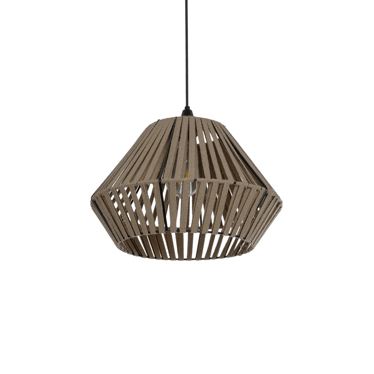 GLOBOSTAR® NUI 205-0067 Boho Κρεμαστό Φωτιστικό Οροφής με Ντουί 1 x E27 AC 220-240V IP20 - Μπεζ - M36 x Π36 x Υ27cm