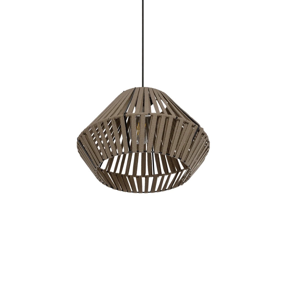 GLOBOSTAR® NUI 205-0067 Boho Κρεμαστό Φωτιστικό Οροφής με Ντουί 1 x E27 AC 220-240V IP20 - Μπεζ - M36 x Π36 x Υ27cm - Image 6