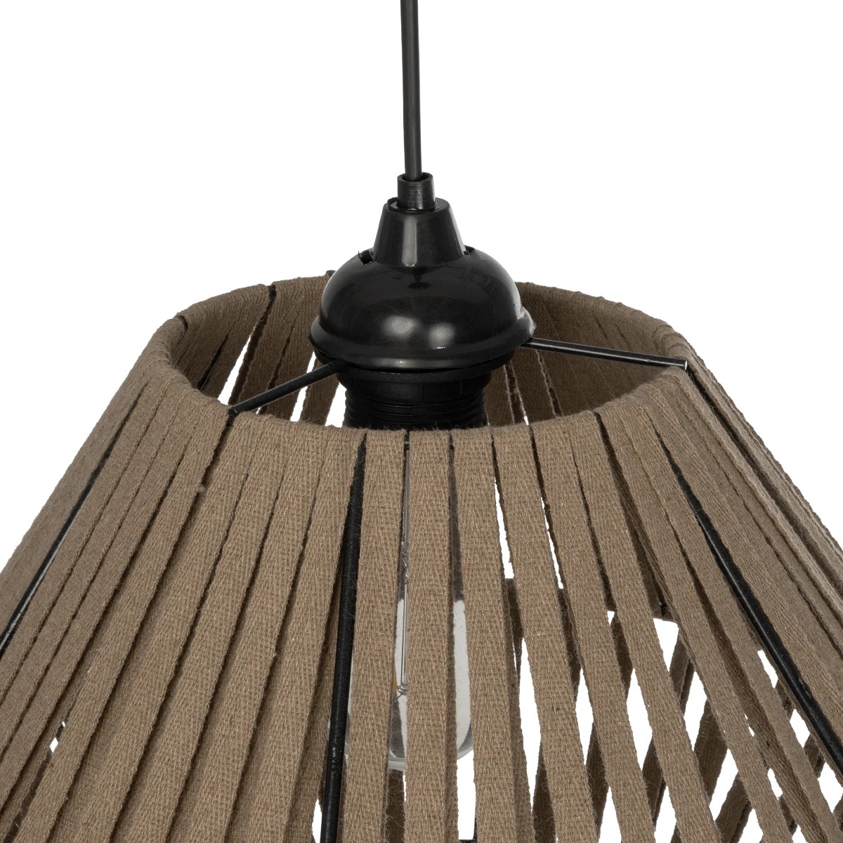 GLOBOSTAR® NUI 205-0067 Boho Κρεμαστό Φωτιστικό Οροφής με Ντουί 1 x E27 AC 220-240V IP20 - Μπεζ - M36 x Π36 x Υ27cm - Image 10