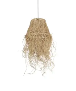 GLOBOSTAR® HERBE 205-0073 Boho Κρεμαστό Φωτιστικό Οροφής με Ντουί 1 x E27 AC 220-240V IP20 - Μπεζ - M30 x Π30 x Υ40cm
