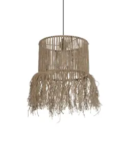 GLOBOSTAR® REGEN 205-0074 Boho Κρεμαστό Φωτιστικό Οροφής με Ντουί 1 x E27 AC 220-240V IP20 - Μπεζ - M30 x Π30 x Υ40cm
