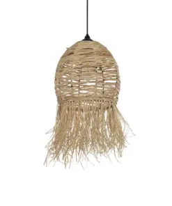 GLOBOSTAR® ROKA 205-0076 Boho Κρεμαστό Φωτιστικό Οροφής με Ντουί 1 x E27 AC 220-240V IP20 - Μπεζ - M25 x Π25 x Υ45cm