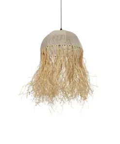 GLOBOSTAR® PLUVIA 205-0081 Boho Κρεμαστό Φωτιστικό Οροφής με Ντουί 1 x E27 AC 220-240V IP20 - Μπεζ - M40 x Π40 x Υ70cm