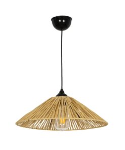 GLOBOSTAR® CHAPEAU 205-0086 Boho Κρεμαστό Φωτιστικό Οροφής με Ντουί 1 x E27 AC 220-240V IP20 – Μπεζ – M41 x Π41 x Υ17cm