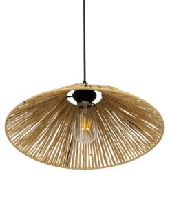 GLOBOSTAR® CHAPEAU 205-0086 Boho Κρεμαστό Φωτιστικό Οροφής με Ντουί 1 x E27 AC 220-240V IP20 – Μπεζ – M41 x Π41 x Υ17cm
