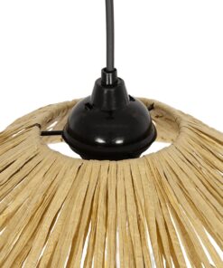 GLOBOSTAR® CHAPEAU 205-0086 Boho Κρεμαστό Φωτιστικό Οροφής με Ντουί 1 x E27 AC 220-240V IP20 – Μπεζ – M41 x Π41 x Υ17cm