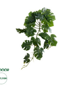 GloboStar® Artificial Garden HANGING MONSTERA 20600 - Τεχνητό Διακοσμητικό Κρεμαστό Φυτό Μονστέρα Μ28 x Π30 x Υ50cm