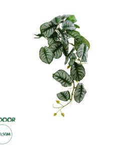 GloboStar® Artificial Garden HANGING ALOCASIA 20601 Τεχνητό Διακοσμητικό Κρεμαστό Φυτό Αλοκάσια Μ28 x Π27 x Υ50cm