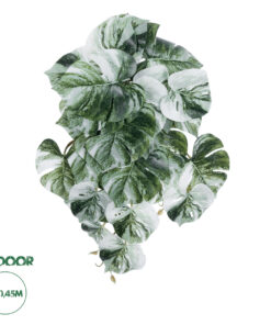 GloboStar® Artificial Garden ALBINO MONSTERA HANGING PLANT 20609 - Τεχνητό Διακοσμητικό Κρεμαστό Φυτό Μονστέρα Υ45cm