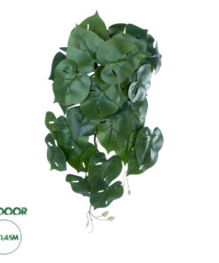 GloboStar® Artificial Garden MONSTERA HANGING PLANT 20613 - Τεχνητό Διακοσμητικό Κρεμαστό Φυτό Μονστέρα Υ45cm