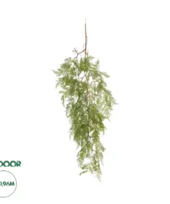 GloboStar® Artificial Garden HANGING FERN 20620 Τεχνητό Διακοσμητικό Κρεμαστό Φυτό Φτέρης Μ32 x Π14 x Υ96cm